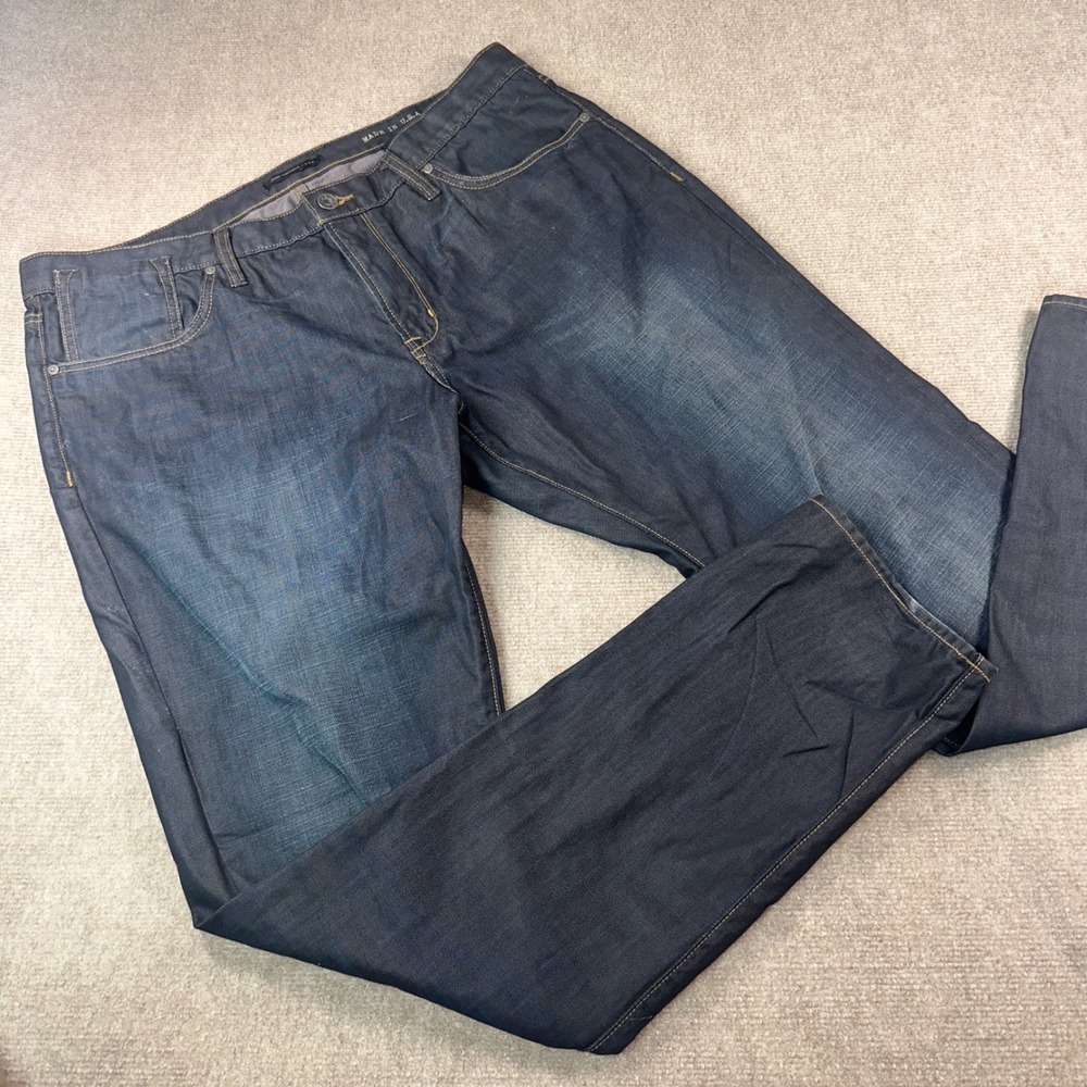 John Varvatos USA Bowery Slim Straight Jeans Dark Indigo Mens 40 Made in USA